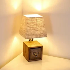 Lampes En Tissu-hofstein Lampe à poser Banister Brun, Rouille, 1 lumière