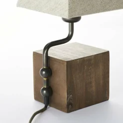 Lampes En Tissu-Luminaires Brilliant Lampe à poser Brilliant Casket Beige, Brun foncé, Zingué, 1 lumière