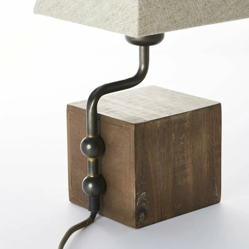 Lampes En Tissu-Luminaires Brilliant Lampe à poser Brilliant Casket Beige, Brun foncé, Zingué, 1 lumière