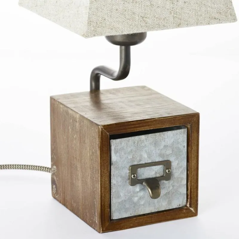 Lampes En Tissu-Luminaires Brilliant Lampe à poser Brilliant Casket Beige, Brun foncé, Zingué, 1 lumière