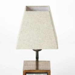 Lampes En Tissu-Luminaires Brilliant Lampe à poser Brilliant Casket Beige, Brun foncé, Zingué, 1 lumière