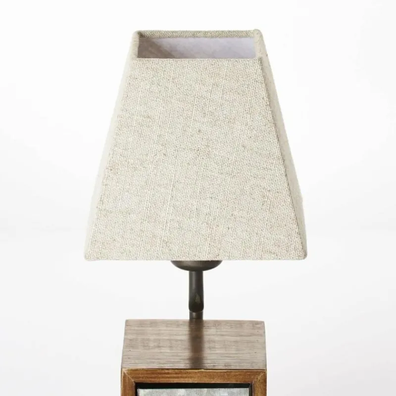 Lampes En Tissu-Luminaires Brilliant Lampe à poser Brilliant Casket Beige, Brun foncé, Zingué, 1 lumière