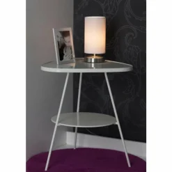 Lampes En Tissu-Luminaires Brilliant Lampe à poser Brilliant Clarie Blanc, 1 lumière