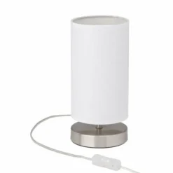 Lampes En Tissu-Luminaires Brilliant Lampe à poser Brilliant Clarie Blanc, 1 lumière