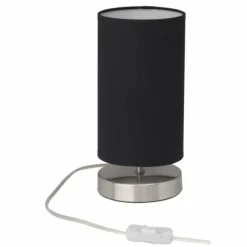 Lampes En Tissu-Luminaires Brilliant Lampe à poser Brilliant Clarie Noir, 1 lumière