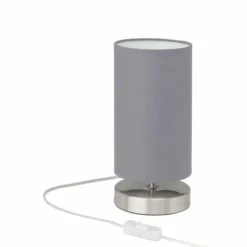 Lampes En Tissu-Luminaires Brilliant Lampe à poser Brilliant Clarie Gris, 1 lumière