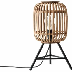 Style Boho-Chic-Luminaires Brilliant Lampe à poser Brilliant Woodrow Brun, 1 lumière