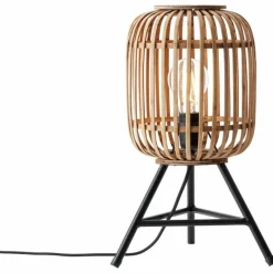 Style Boho-Chic-Luminaires Brilliant Lampe à poser Brilliant Woodrow Brun, 1 lumière