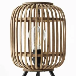 Style Boho-Chic-Luminaires Brilliant Lampe à poser Brilliant Woodrow Brun, 1 lumière