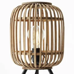 Style Boho-Chic-Luminaires Brilliant Lampe à poser Brilliant Woodrow Brun, 1 lumière