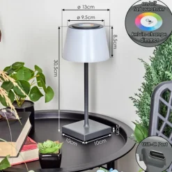 hofstein Lampe à poser Burzaco LED Anthracite, 1 lumière, Changeur de couleurs