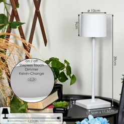 hofstein Lampe à poser Cajas LED Blanc, 1 lumière