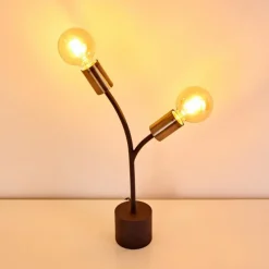 Lampes Dorées-hofstein Lampe à poser Duvin Noir doré, 2 lumières