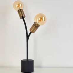 Lampes Dorées-hofstein Lampe à poser Duvin Noir doré, 2 lumières