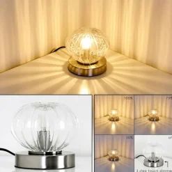 hofstein Lampe à poser Edane LED Nickel mat, 1 lumière