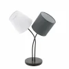 Lampes En Tissu-Luminaires Eglo Lampe à poser Eglo ALMEIDA Noir, 2 lumières