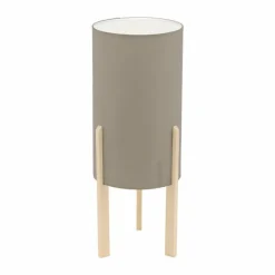 Lampes En Tissu-Luminaires Eglo Lampe à poser Eglo CAMPODINO Brun, 1 lumière