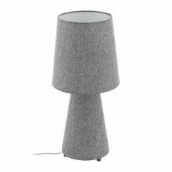Lampes En Tissu-Luminaires Eglo Lampe à poser Eglo CARPARA Gris, 2 lumières