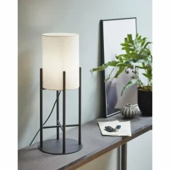 Lampes En Tissu-Luminaires Eglo Lampe à poser EGLO GLASTONBURY Noir, 1 lumière