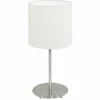 Lampes En Tissu-Luminaires Eglo Lampe à poser Eglo PASTERI Nickel mat, 1 lumière