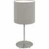 Lampes En Tissu-Luminaires Eglo Lampe à poser Eglo PASTERI Nickel mat, 1 lumière