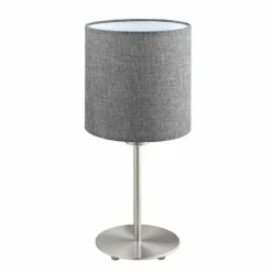 Lampes En Tissu-Luminaires Eglo Lampe à poser Eglo PASTERI Nickel mat, 1 lumière