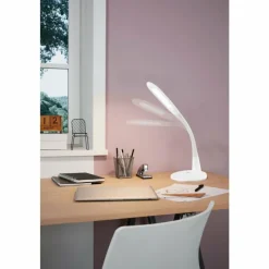 Luminaires Eglo Lampe à poser EGLO TRUNCA LED Blanc, 1 lumière, Télécommandes* Éclairage Led