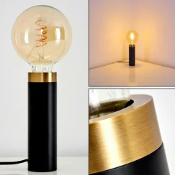 Lampes Vintages & Rétros-hofstein Lampe à poser Eichokori Cuivre, Noir, 1 lumière