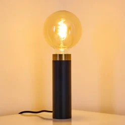 Lampes Vintages & Rétros-hofstein Lampe à poser Eichokori Cuivre, Noir, 1 lumière