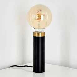 Lampes Vintages & Rétros-hofstein Lampe à poser Eichokori Cuivre, Noir, 1 lumière