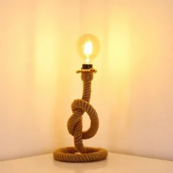 Lampes Vintages & Rétros-hofstein Lampe à poser Etowah Brun, Noir, 1 lumière