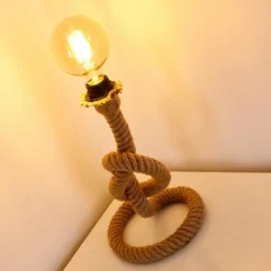 Lampes Vintages & Rétros-hofstein Lampe à poser Etowah Brun, Noir, 1 lumière