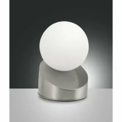 Luminaires Fabas Luce Lampe à poser Fabas Luce Gravity LED Nickel mat, 1 lumière