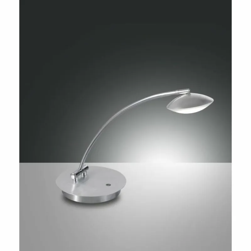 Luminaires Fabas Luce Lampe à poser Fabas Luce Hale LED Aluminium, Acier inoxydable, 1 lumière* Lampes À Poser