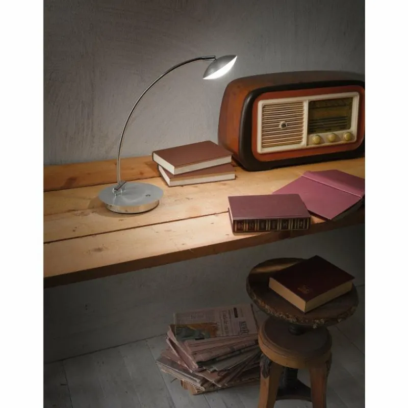 Luminaires Fabas Luce Lampe à poser Fabas Luce Hale LED Aluminium, Acier inoxydable, 1 lumière* Lampes À Poser