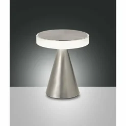 Luminaires Fabas Luce Lampe à poser Fabas Luce Neutra LED Nickel mat, 1 lumière* Éclairage Led