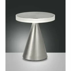 Luminaires Fabas Luce Lampe à poser Fabas Luce Neutra LED Nickel mat, 1 lumière* Éclairage Led