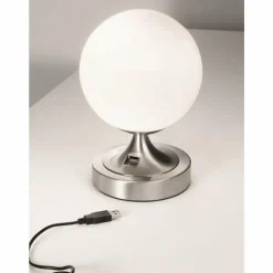 Luminaires Fabas Luce Lampe à poser Fabas Luce Perla Nickel brillant, 1 lumière