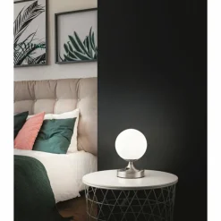 Luminaires Fabas Luce Lampe à poser Fabas Luce Perla Nickel brillant, 1 lumière