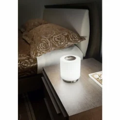 Luminaires Fabas Luce Lampe à poser Fabas Luce Simi LED Nickel mat, 1 lumière