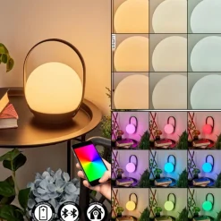 hofstein Lampe à poser Fair LED Noir, 1 lumière, Changeur de couleurs