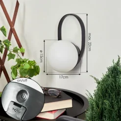 hofstein Lampe à poser Fair LED Noir, 1 lumière, Changeur de couleurs