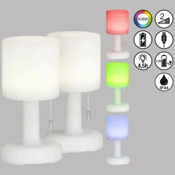 FHL easy Lampe à poser Termoli LED Blanc, 1 lumière, Télécommandes, Changeur de couleurs