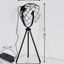 Lampes Vintages & Rétros-hofstein Lampe à poser Flambeau Noir, 1 lumière