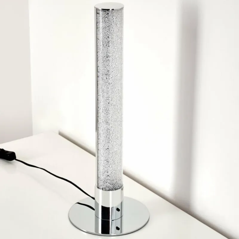 hofstein Lampe à poser Flaut LED Chrome, 1 lumière, Télécommandes, Changeur de couleurs* Éclairage Led