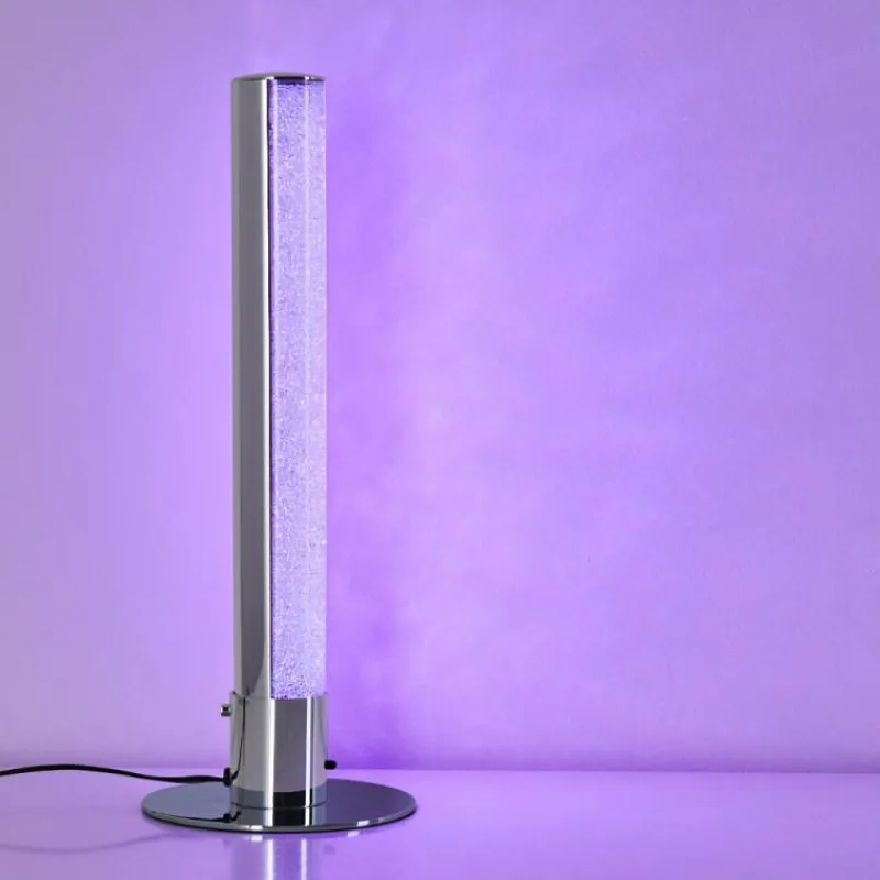 hofstein Lampe à poser Flaut LED Chrome, 1 lumière, Télécommandes, Changeur de couleurs* Éclairage Led