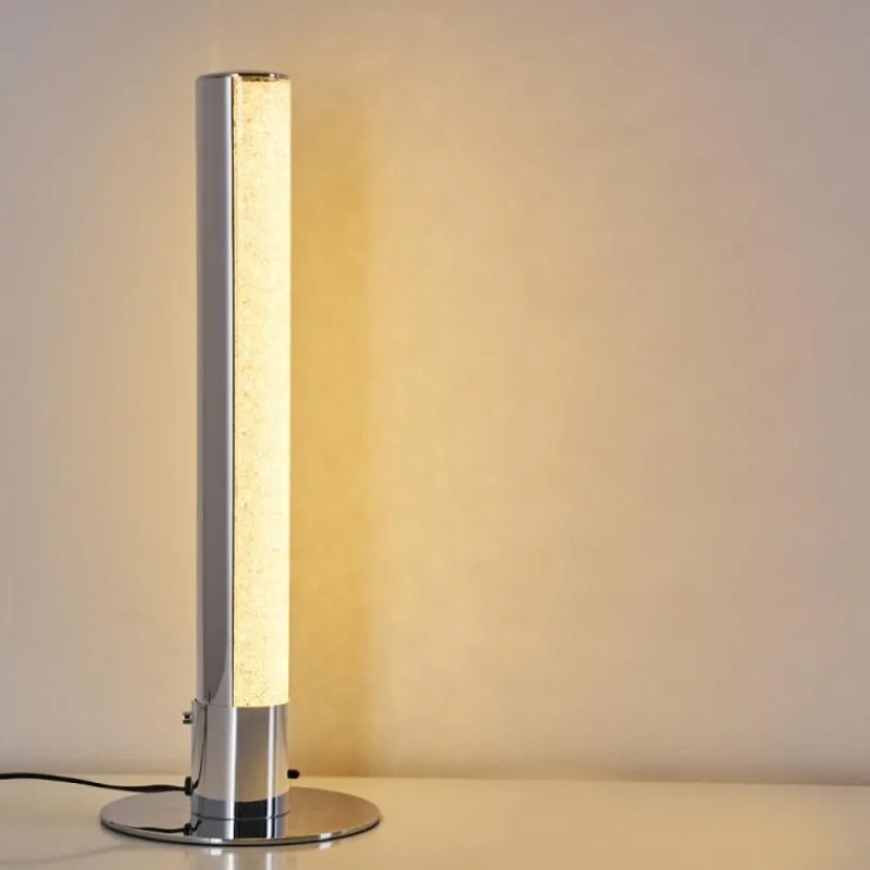 hofstein Lampe à poser Flaut LED Chrome, 1 lumière, Télécommandes, Changeur de couleurs* Éclairage Led