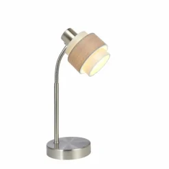 Luminaires Globo Lighting Lampe à poser Globo ASHGAAN Nickel mat, 1 lumière* Lampes À Poser