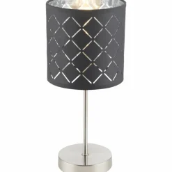 Lampes Vintages & Rétros-Luminaires Globo Lighting Lampe à poser Globo Kidal Nickel mat, 1 lumière