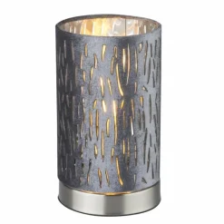 Lampes En Tissu-Luminaires Globo Lighting Lampe à poser Globo TAROK Nickel mat, 1 lumière